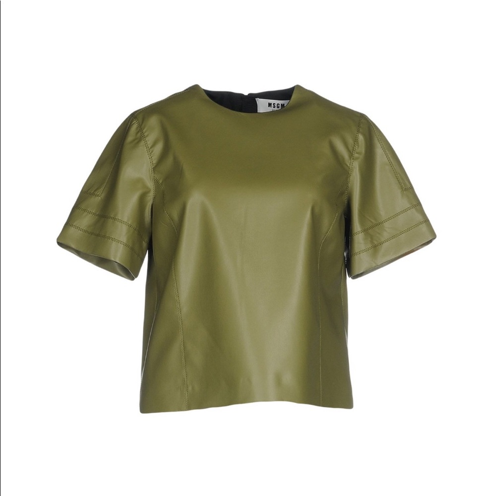 MSGM faux leather top